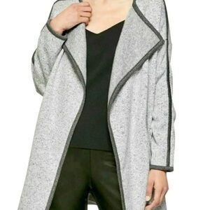 EUC OVERSIZED Banana Republic Cardigan Open Front Sweater Jacket POCKETS GREY SM